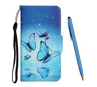 TOUCASA Coque pour Samsung Galaxy A22 4G, PU Cuir Portefeuille Housse Magnétique et Emplacements Cartes pour Clapet Folio Motif Étui, Antichoc TPU Housse Protection Flip Case (Schmetterling 3)