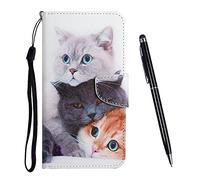 TOUCASA Coque pour Samsung Galaxy A31, PU Cuir Portefeuille Housse Fermeture Magnétique et Emplacements Cartes pour Clapet Folio Motif Étui, Antichoc TPU Housse Protection Flip Case (Katze 1)