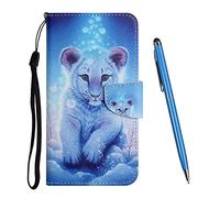 TOUCASA Coque pour Samsung Galaxy A70, PU Cuir Portefeuille Housse Fermeture Magnétique et Emplacements Cartes pour Clapet Folio Motif Étui, Antichoc TPU Housse Protection Flip Case (Tiger)