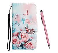 TOUCASA Coque pour Samsung Galaxy A8 2018 / A5 2018, PU Cuir Portefeuille Housse Magnétique et Emplacements Cartes pour Clapet Folio Motif Étui, Antichoc TPU Housse Protection Flip Case (Fleur 1)