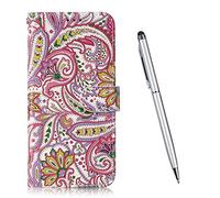 TOUCASA Coque pour Samsung Galaxy S10 Plus, Housse Cuir Aimant Peinture à l'huile Gaufrage Exquis coloré Fleur de Mandala Papillon Animal Mignon Étui (Fleur Rose)
