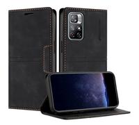 TOUCASA Coque pour Xiaomi Redmi Note 11 5G / Redmi Note 11T 5G, Housse en Cuir PU Portefeuille Etui, TPU Fonction Support Anti-Choc Folio Magnetique Compatible avec Redmi Note 11 5G (Noir)