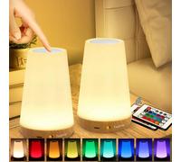 Touch Bedside Lamp With Remote Control, Rechargeable Children's Night Light With 13 Changing Colors, Wireless Table Night Lights For Bedroom, Children's Room (2 Pieces)