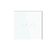 Touch Dimmer Switch 1Gang 1Way Led Dimmer 220V Wall Light Switch Crystal Glass Panel Blue Backlight Memory Function(Single Dimmer White)