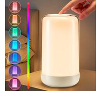 Touch Lamp for Bedroom, Battery Changing RGB Lamp for Bedroom, 1800mAh Rechargeable Batteries, Dimmable Night Light, Mood Lighting for Kids
