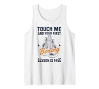 Touch Me and Your First Boxing Lesson is Free Funny Boxer Débardeur