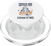 Touch Me and Your First Boxing Lesson is Free Funny Boxer PopSockets PopGrip pour MagSafe