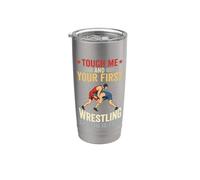 Touch Me And Your First Wrestling Leçon est gratuite Gobelet isotherme en acier inoxydable double paroi