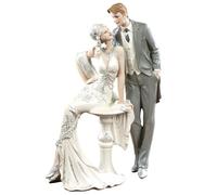 Touch of Class Figurine de Mariage Love That Lasts - Couple Heureux - en résine - Gris, Blanc cassé - Cadeau d'anniversaire ou de Mariage pour Chambre à Coucher, Salon, Commode, étagère à Livres