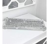 Touch of Vogue® Garniture de plateau de cuisine en diamant écrasé en cristal argenté