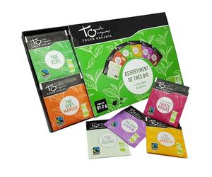 Touch Organic - Coffret de Thés Bio | 48 Sachets & 6 Variétés | Coffret découverte | Thés écologiques et issus du commerce équitable | Thés verts et blancs