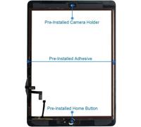 Touch Screen Compatible with iPad Air (Black) 9.7 Inch 2013 with Pre-Assembled Digitizer and Tool Kit Included.[D70]