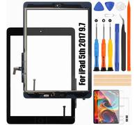 Touch Screen Digitizer for iPad 9.7 2017 5th Generation A1822 A1823-for iPad5 Touch Screen Replacement Glass with Home Button Black (Not LCD).[D137]