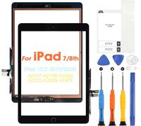 Touch Screen for iPad 7 2019/iPad 8 2020 Digitizer Replacement Screen for iPad7/iPad8 Touch Screen for iPad A2197 A2198 A2200 A2270 A2428 A2429 A2430 with Tools (with Main Button)