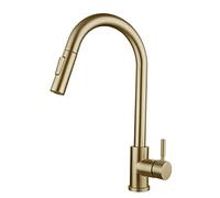Touch Sensor Pull Out Kitchen Faucets Stainless Steel Swivel Hot and Cold Water Multifunction Kitchen Sink Touch Faucet-Brushed Gold