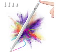 Touch Stylus Pen for iPad A16/10/9/8/7/6 Gen, iPad Air 13/11, Air 5/4/3rd, Pro 13/12.9/11 Gen, Mini 6/5 Gen 2018-2025, Stylus Pen with Palm Rejection & Tilt & Magnetic Adsorption (White)