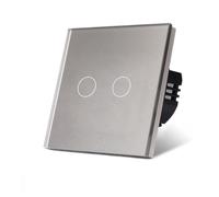 Touch Switch 1/2/3/4 Gang Light Switch 600W Need Neutral Wire Support(WiFi 2Gang Grey)