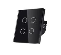 Touch Switch 1/2/3/4 Gang Light Switch 600W Need Neutral Wire Support(WiFi 4Gang Black)