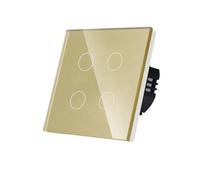 Touch Switch 1/2/3/4 Gang Light Switch 600W Need Neutral Wire Support(WiFi 4Gang Gold)