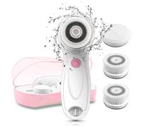 TOUCHBeauty AG-0759AP Brosse électrique pour le visage - Étanche - Avec 3 embouts dans un sac de voyage - 2 niveaux de vitesse - Nettoyage en profondeur - Exfoliation douce - AG-0759AP (rose)