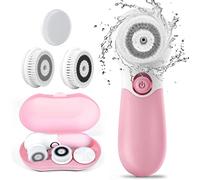 TOUCHBeauty Brosse Nettoyante pour le Visage, Nettoyant Électrique pour le Visage avec 3 TêTes de Brosse Nettoyante pour L'Acné, les Points Noirs, la Peau Morte, le Nettoyage en Profondeur, Rose