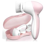 TOUCHBeauty Brosse Nettoyante Visage Électrique 360°, 3 Têtes Rechange, pour Nettoyage Profond Anti-Points Noirs, 2 Réglages de Vitesse, Appareil Rechargeable avec Étui de Voyage (Rose Opale)
