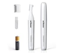 TOUCHbeauty Tondeuse Visage Sourcils Electrique Femme Mini Rasoir Facial à Pile, Rasage de Precision, Aucun Risque de Coupure, Une Petite Brosse de Nettoyage Fournie AG-1658Y(Argenté)
