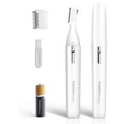 TOUCHbeauty Tondeuse Visage Sourcils Electrique Femme Mini Rasoir Facial à Pile, Rasage de Precision, Aucun Risque de Coupure, Une Petite Brosse de Nettoyage Fournie AG-1658W(Blanc)