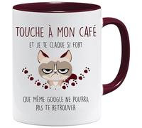 Touche à Mon Café et Je te Claque | Cadeau Mug Humour pour Collègue de Travail (Bordeaux)