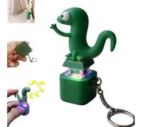 Touche Clavier Anti Porte clés, Fidget Toy, Porte clés Lézard Sonore, Sonore en Forme, Son Amusant,Rechargeable Cadeaux Uniques et Portables pour Les Amis (1PC)