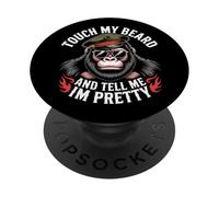 Touche ma Barbe et dis-Moi Que Je suis Un Joli Singe PopSockets PopGrip Adhésif