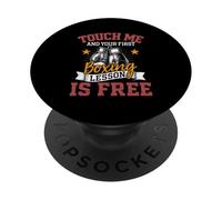 Touche-Moi et ta première leçon de Boxe est Free Boxer Fighter PopSockets PopGrip Adhésif