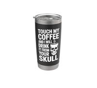 Touche mon café, bois-le depuis ton crâne Gobelet isotherme en acier inoxydable double paroi