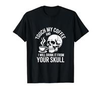 Touche Mon café, Bois-Le Depuis Ton crâne T-Shirt Graphique avec Valeur, Homme, Noir, L