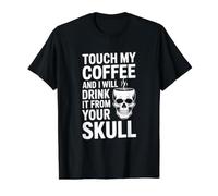 Touche Mon café, Bois-Le Depuis Ton crâne T-Shirt Graphique avec Valeur, Homme, Noir, M