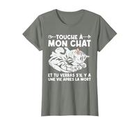 Touche Mon Chat Et Tu Verras Si Humour Animal Femme Cadeau T-Shirt