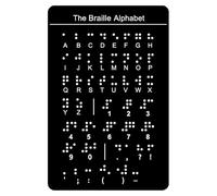 Touche tactile en braille avec points en relief - Lettres et chiffres - 12 x 18,4 cm - Aide pédagogique pour enfant aveugle - Touche en aluminium - Portable - Motif à pois sculptés