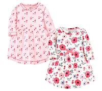 Touched by Nature Robes à manches courtes en coton bio taille unique pour fille, Manches longues Coral Garden pour bébé, 3-6 Mois
