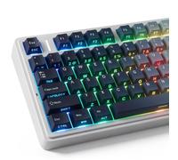 Touches allemandes PBT - 133 touches Double Shot Ocean - Impression latérale brillante - Pour claviers mécaniques Cherry MX Switch ISO QWERTZ