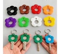 Touches de clavier colorées en forme de fleurs (avec étiquettes) - Couvercles de touches durables et codés par couleur, convenant aux claviers de maison/bureau ; Couvercles de touches au toucher doux