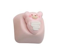 Touches de clavier mécanique en résine avec ours de dessin animé Pizza Art coloré améliore la saisie amusante ESC touches jaunes décoratives