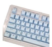 Touches de Clavier PBT à Double Injection, Design Ergonomique, Anti-Huile, colorées, pour claviers mécaniques 61/64/87/104/108 Touches (Light Blue)