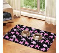 Touches de Piano avec Musique,Tapis d'alimentation imperméable pour Animaux de Compagnie, Sets de Table pour Chats et Chiens pour la Nourriture et l'eau, Tapis de Nourriture en Cuir PU,40x60cm
