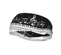 Touches de piano avec notes de musique imprimées unisexe-adulte bandeau de sport polyvalent bandeaux de sport bandeau évacuant l'humidité