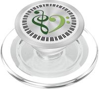 Touches de Piano Musicales clé de Basse Coeur forêt et Mousse Vert PopSockets PopGrip pour MagSafe