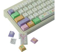 Touches PBT, 143 Touches teintées Sublimation Cherry Profile Custom Keycap Set pour Cherry MX Switches ISO/ANSI Layout Clavier mécanique