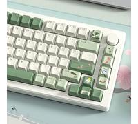 Touches PBT Vert Matcha, Profil Cerise, 60 à 75%, Capuchon de Touches Double Shot, Capuchons de Clavier Dye-Sub, 134 Touches personnalisées pour Clavier mécanique (thé printanier, Touches Uniquement)