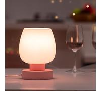 Touchez la Lampe de Table de Chevet - Petite Lampe Moderne pour la Table de Chevet de Salon de Chambre, Lampe de Bureau avec Tasse de Lampe en Verre d'opale Blanche, Ampoule à LED Chaude Incluse,