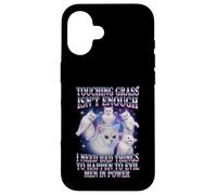 Touching Grass ISN’t Enough Chat Mème Humour Protest Coque pour iPhone 16