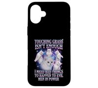 Touching Grass ISN’t Enough Chat Mème Humour Protest Coque pour iPhone 16 Plus